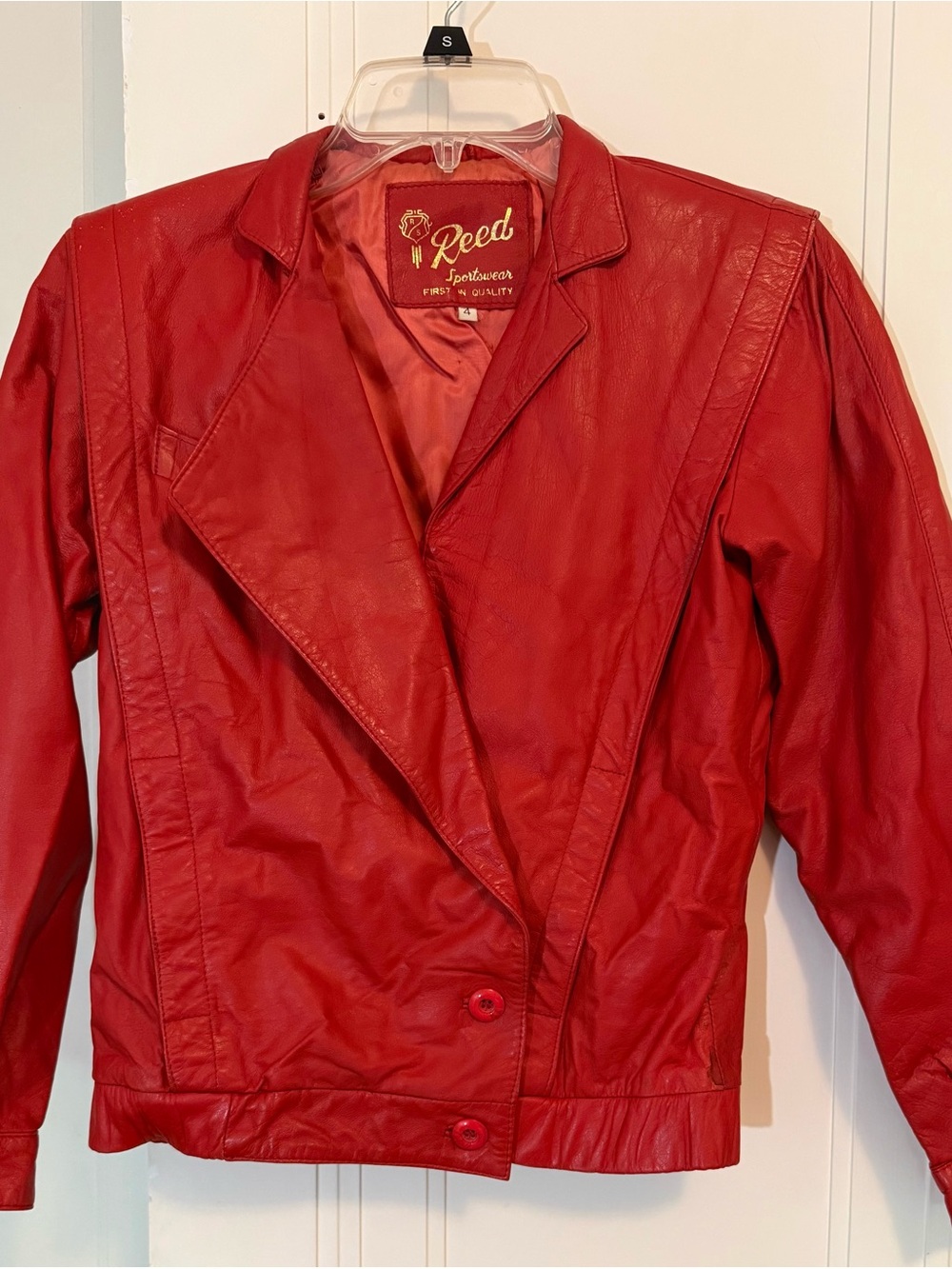 80s Vintage Reed Leather Jacket Michael Jackson Style US4